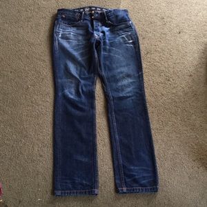 Dark wash Earnest Sewn designer jeans